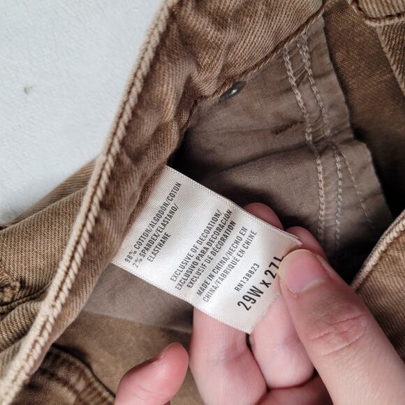 Cleo + Wolf high rise straight jeans brown ripped distressed western boho - Picture 6 of 8